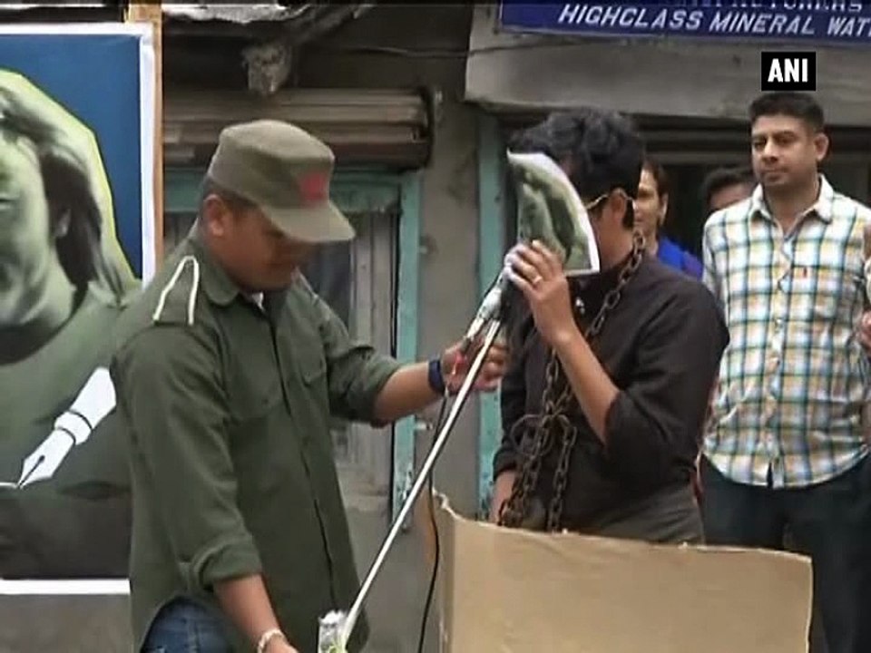 Tibetan student activists stage street play