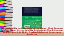 Download  Accountability and Security in the Cloud First Summer School Cloud Accountability Project  EBook