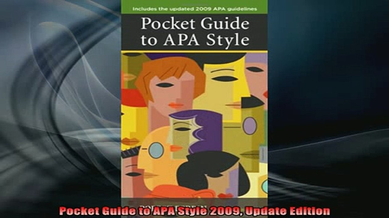Free Full PDF Downlaod  Pocket Guide to APA Style 2009 Update Edition Full Ebook Online Free