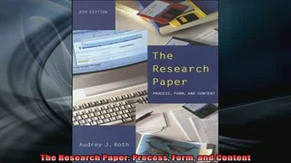 READ book  The Research Paper Process Form and Content Full EBook