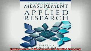 Free Full PDF Downlaod  Fundamentals of Measurement in Applied Research Full Free