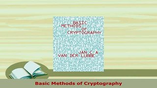 PDF  Basic Methods of Cryptography Free Books