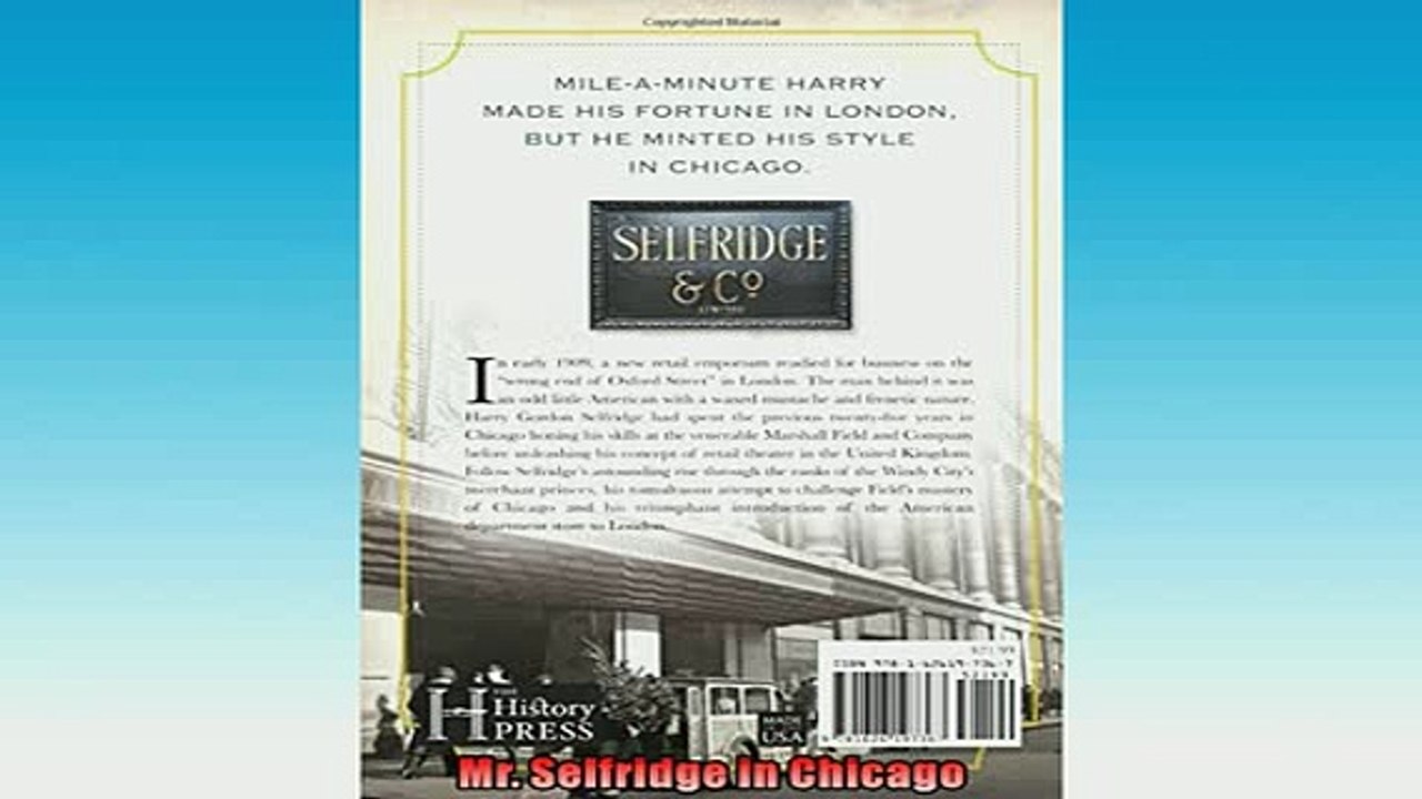 FAVORIT BOOK   Mr Selfridge in Chicago READ ONLINE