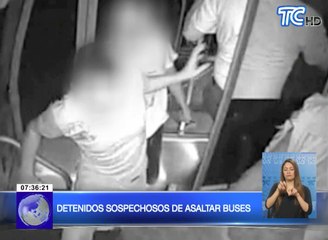 Video capta a sospechosos de asaltar buses