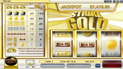 Strike Gold ilmainen kasino kolikkopeli Rival Video Esikatselu