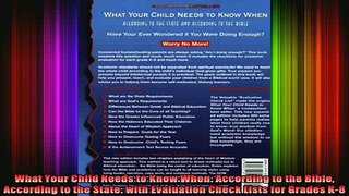 READ book  What Your Child Needs to Know When According to the Bible According to the State with Full EBook