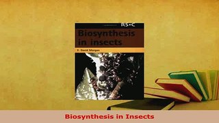 Download  Biosynthesis in Insects PDF Online