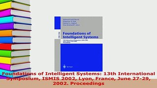 PDF  Foundations of Intelligent Systems 13th International Symposium ISMIS 2002 Lyon France  Read Online