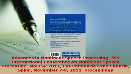 Download  Advances in Nonlinear Speech Processing 5th International Conference on Nonlinear Speech  Read Online