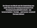 [PDF] Der Einsatz von Musik und die Entwicklung von audio literacy im Fremdsprachenunterricht