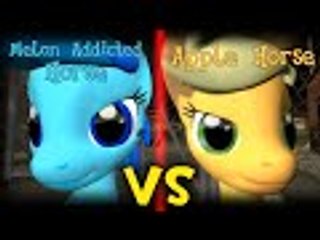 [GMOD] An Apple Horse fights another Horse that is aparently addicted to melons