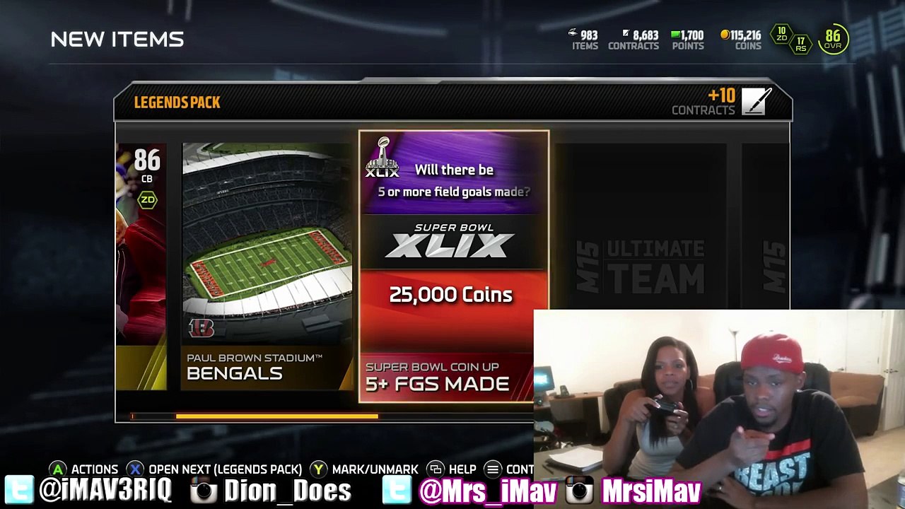 BRAND NEW WAGER! - Madden 15 Pack Opening Wager: Legend Bundle Pack Opening