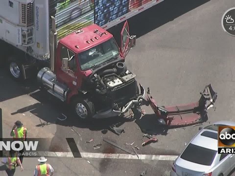 Collision involving semi-truck, vehicles injures several