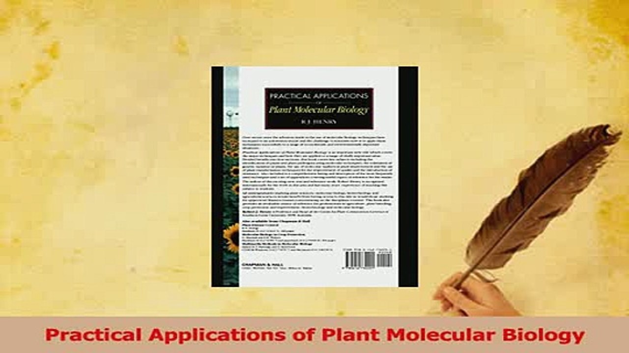 PDF  Practical Applications of Plant Molecular Biology Read Online