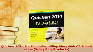 Read  Quicken 2014 For Dummies Wiley PlusWeb CT Standalone Wiley Plus Products Ebook Free
