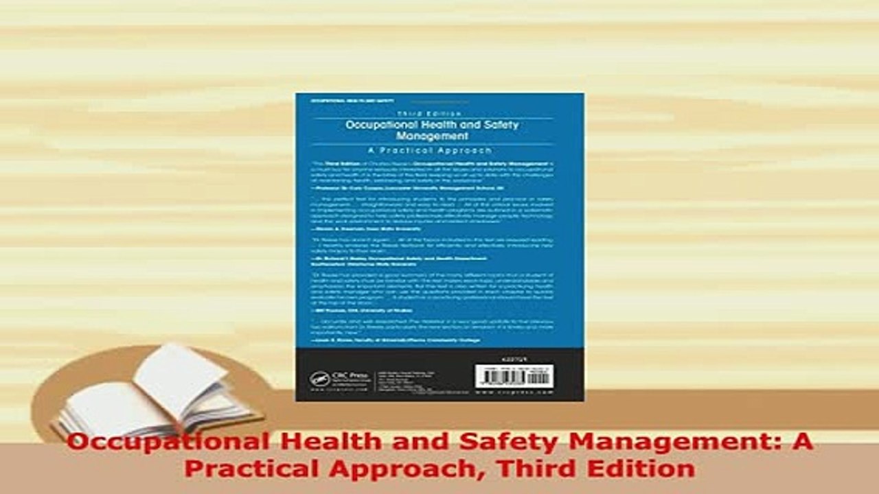 PDF  Occupational Health and Safety Management A Practical Approach Third Edition  EBook