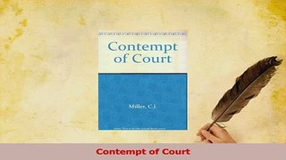 Download  Contempt of Court PDF Online