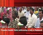 Congress leader Priyanka Gandhi Vadra addressing a rally in Raebareli 23 April 02