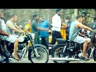 Salman Khan Riding Bullet On the Sets Of SULTAN