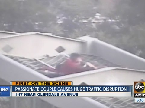 Passionate couple causes huge traffic disruption