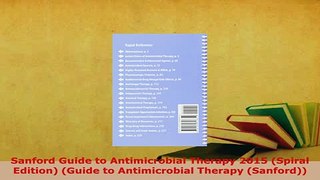 Download  Sanford Guide to Antimicrobial Therapy 2015 Spiral Edition Guide to Antimicrobial PDF Book Free