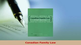 PDF  Canadian Family Law  EBook