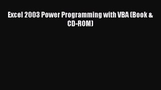 Book Excel 2003 Power Programming with VBA (Book & CD-ROM) Full Ebook