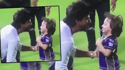 Shahrukh Khan & AbRam SPIT Water At Each Other @ Eden Garden