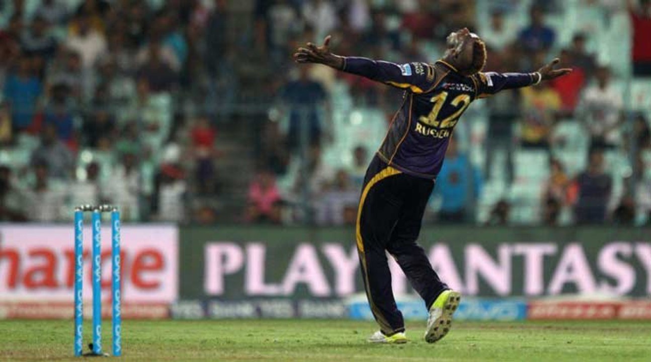 Andre Russell wicket taking ball || Kolkata Knight Riders vs Kings XI Punjab Highlights on 05 May, 2016