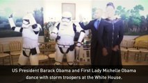 The Obamas celebrate Star Wars Day with storm trooper dance