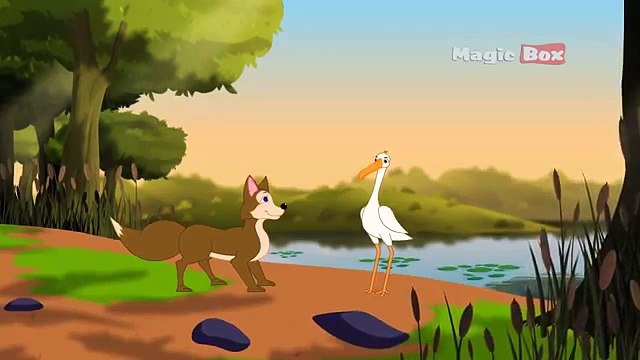 Fox-And-The-Crane -Aesops-Fables-In-Hindi -AnimatedCartoon-Tales-For-Kids