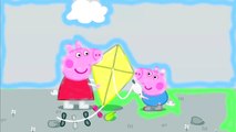 Peppa Pig and George with the Kite Peppa Pig Coloring Pages