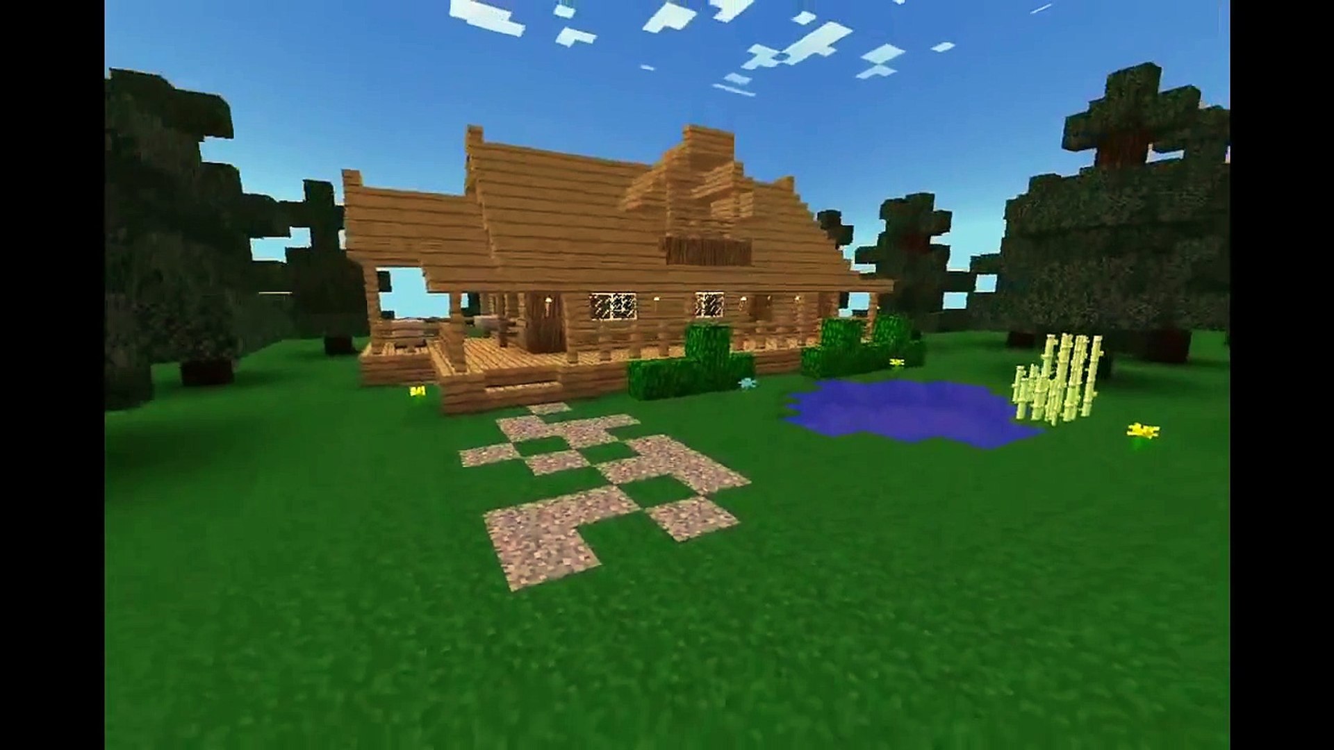 Minecraft Pe Wooden Cabin Tutorial Part1 Video Dailymotion