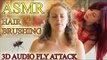 Binaural ASMR Hair Massage Fly Attack Blooper, Whisper Ear to Ear Corey Kay & Corrina Rachel
