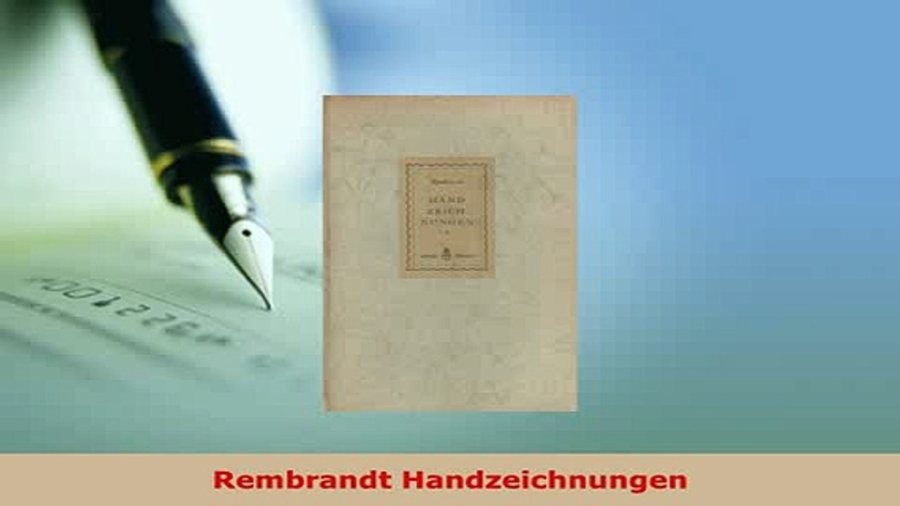 Download  Rembrandt Handzeichnungen Read Online