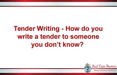 Tender Writing – How do you write a tender to someone you don’t know?