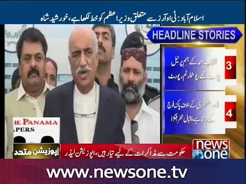Panama leaks Khursheed Shah forwards joint TORs to PM Nawaz