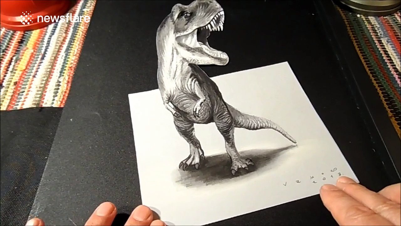 How to draw a 3D T-rex