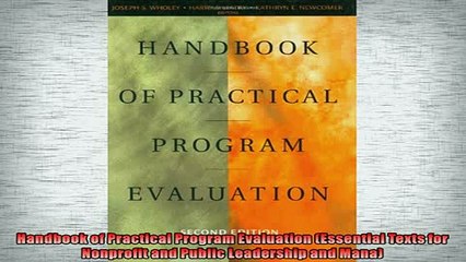 READ book  Handbook of Practical Program Evaluation Essential Texts for Nonprofit and Public  FREE BOOOK ONLINE