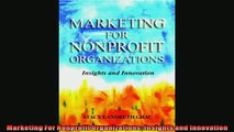EBOOK ONLINE  Marketing For Nonprofit Organizations Insights and Innovation READ ONLINE