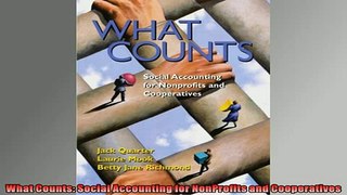 EBOOK ONLINE  What Counts Social Accounting for NonProfits and Cooperatives  DOWNLOAD ONLINE
