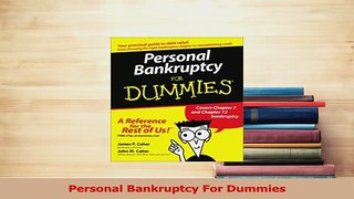 PDF  Personal Bankruptcy For Dummies Download Online