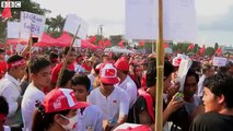 Tens of thousands at rally in support of Aung San Suu Kyi