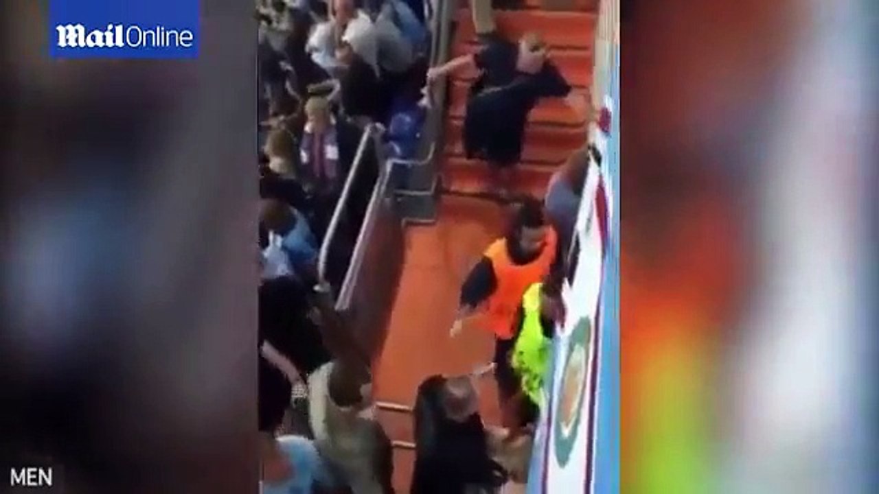 Dramatic moment Man City fans are attacked by Spanish police