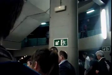 Madrid fans getting out of Bernabeu