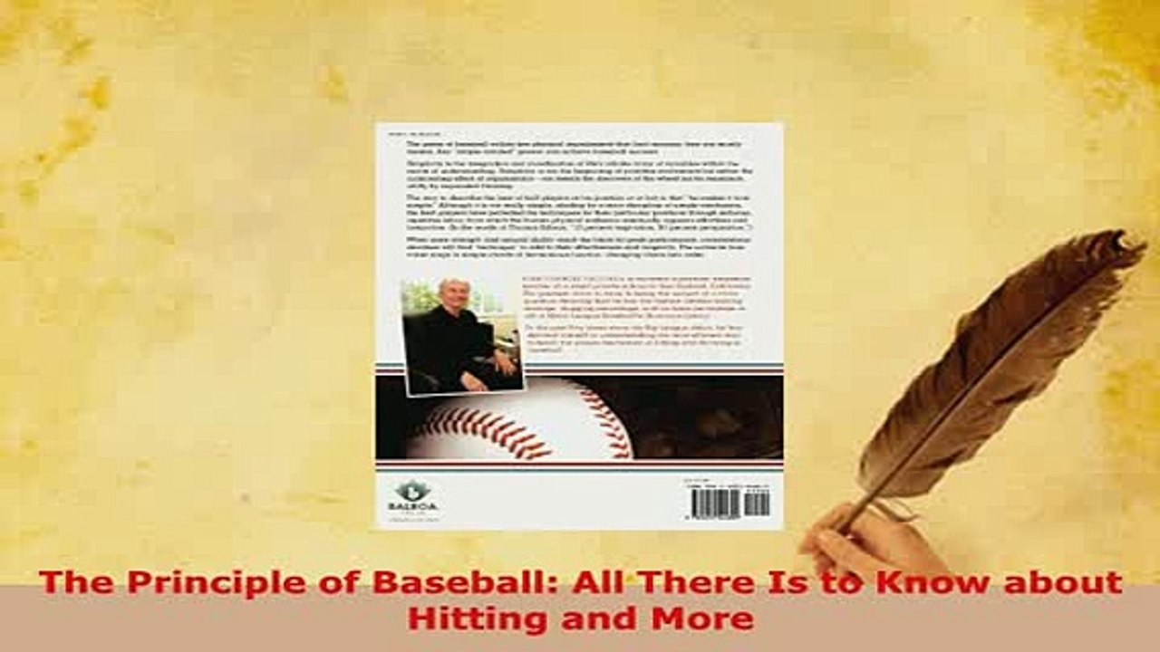 PDF  The Principle of Baseball All There Is to Know about Hitting and More  EBook
