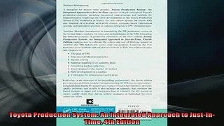 Free PDF Downlaod  Toyota Production System An Integrated Approach to JustInTime 4th Edition  BOOK ONLINE