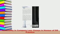 Read  Rationality in Company Law Essays in Honour of DD Prentice Ebook Free