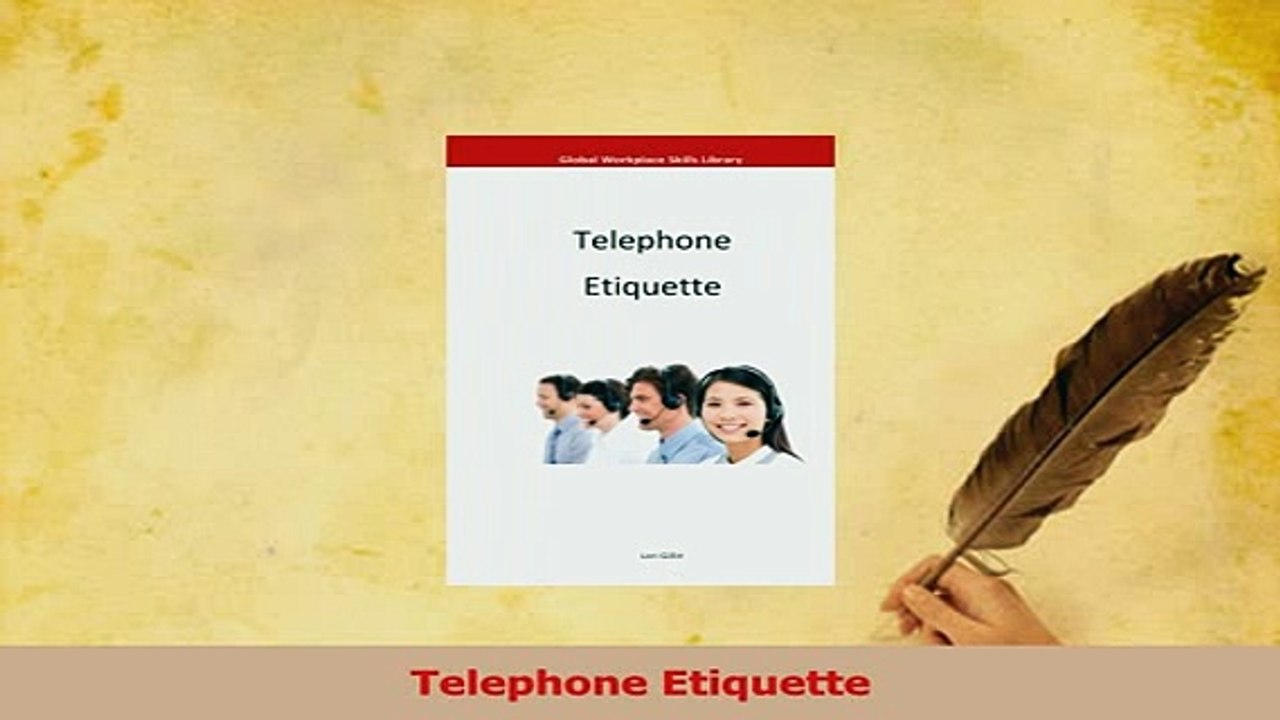 PDF  Telephone Etiquette Read Full Ebook