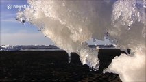 Strange 'ice clouds' on sandy beach